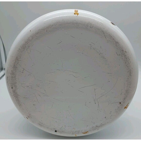 Vtg White Enamelware Cowboy Coffee Pot Chuck wagon XL Hand Painted Sunflowers - Picture 8 of 11